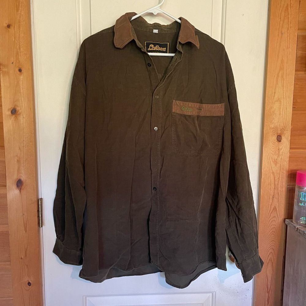 Laksen of Scandinavia Mens button down shirt XL
Green corduroy top